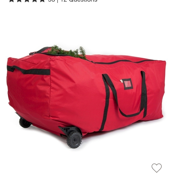 Treekeeper Heavy-Duty Red Rolling Christmas Tree Storage Duffel Bag - Red NIB!